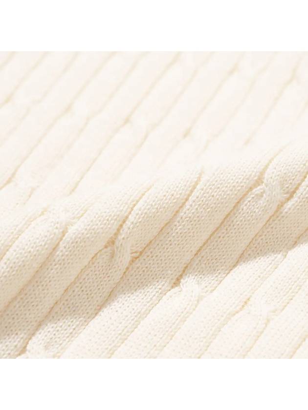 Cable half zip-up knit woman CREAM - 20THHOLE - BALAAN 3