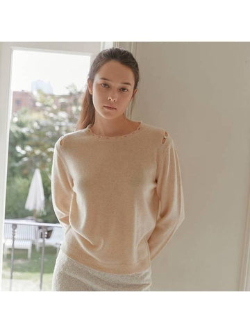 Cindy Knit Top Beige - TINA BLOSSOM - BALAAN 1