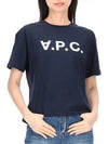 Logo Print Crew Neck Short Sleeve T-Shirt Navy - A.P.C. - BALAAN 2