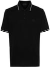 Men's Logo Patch Cotton Short Sleeve Polo Shirt Black - MONCLER - BALAAN 1