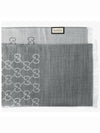 GG Jacquard Pattern Two-Tone Wool Silk Muffle Grey - GUCCI - BALAAN 6