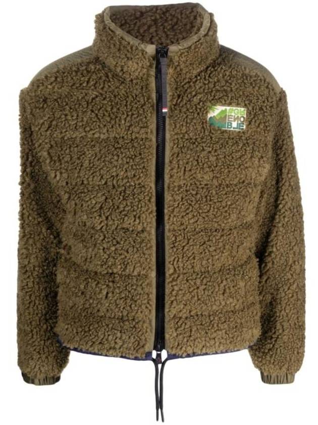 Grenoble Fleece Texture Padding Jacket Green - MONCLER - BALAAN 1