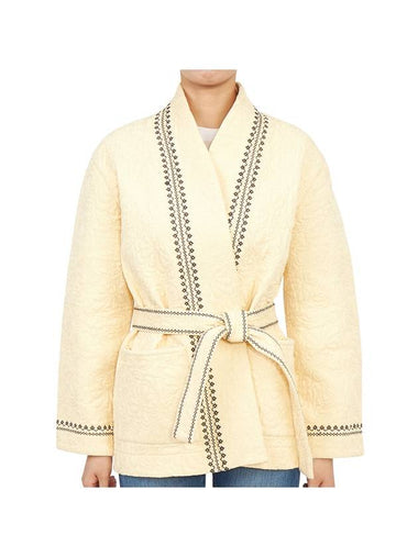 Women's Terenzio Belt Pocket Cotton Jacket Beige - VANESSA BRUNO - BALAAN 1