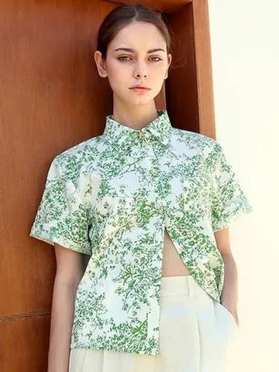 Cotton 100 Botanical Shirt Green - DAMAGE MNEMONIC - BALAAN 2