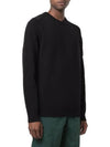 Men's Waffen Patch Round Neck Knit Top Black - STONE ISLAND - BALAAN 3