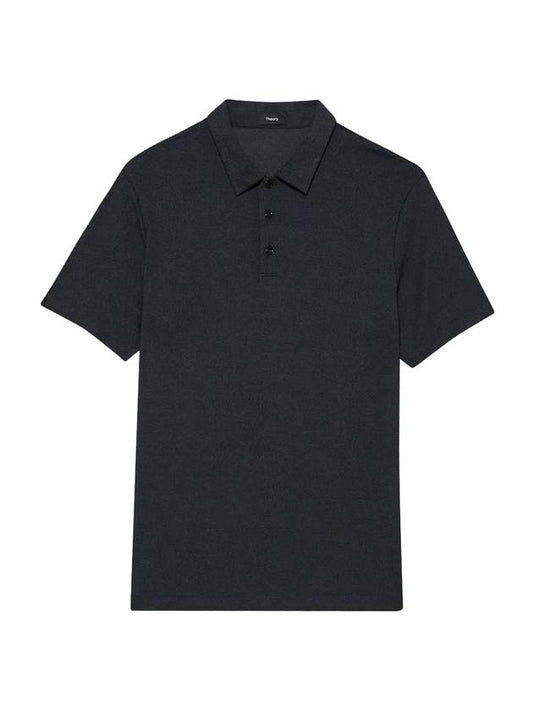 Anemone Modal Jersey Short Sleeve PK Shirt Black - THEORY - BALAAN 1