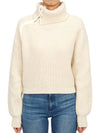 La Maille Vega Asymmetric Mock Neck Wool Knit Top Light Beige - JACQUEMUS - BALAAN 5