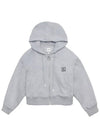 Back logo cropped hooded zip up gray women s jacket 194278 - WOOYOUNGMI - BALAAN 2