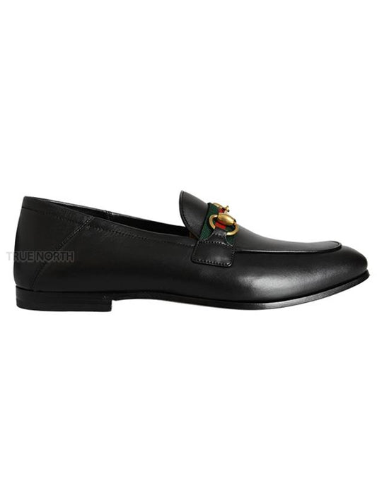 Men's Horsebit Leather Loafers Black - GUCCI - BALAAN.