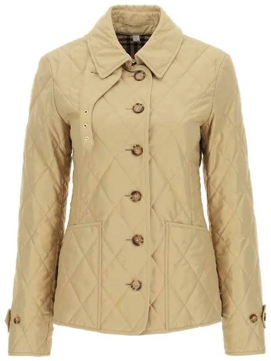 Women's Diamond Quilted Thermoregulated Jacket Beige - BURBERRY - BALAAN 2