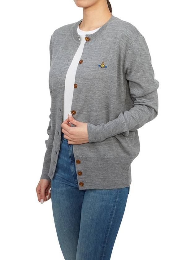 Bea Logo Wool Cardigan Grey - VIVIENNE WESTWOOD - BALAAN 6