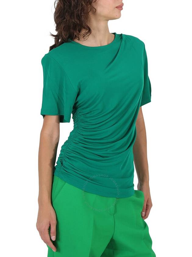 Atlein Green Short-sleeve Gatherside Viscose T-shirt, Brand Size 38 (US Size 4) - ATLEIN - BALAAN 3