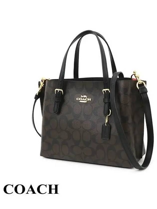 Mollie Canvas Cross Tote Bag Brown - COACH - BALAAN 3