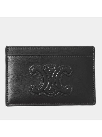 Women’s Logo Leather Card Wallet Black - CELINE - BALAAN 2