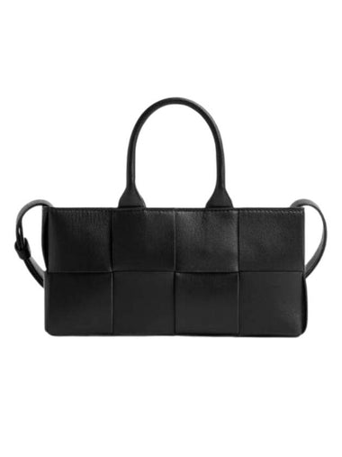 East West Arco Mini Tote Bag Black - BOTTEGA VENETA - BALAAN 1