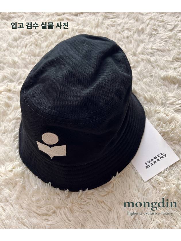 Haley Embroidered Logo Bucket Hat Black - ISABEL MARANT - BALAAN 6