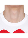 Play Men's Double Blue Eyes Heart Red Wappen Short Sleeve T-Shirt White - COMME DES GARCONS - BALAAN 7