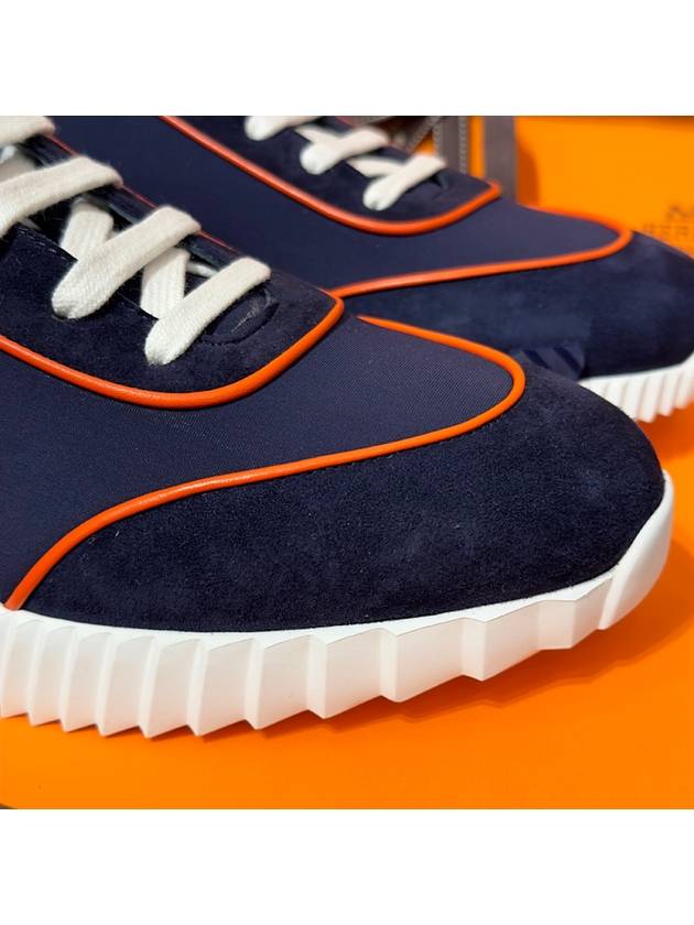 Men's Bouncing Sneakers Neoprene Marine Blue H Orange Logo - HERMES - BALAAN 5