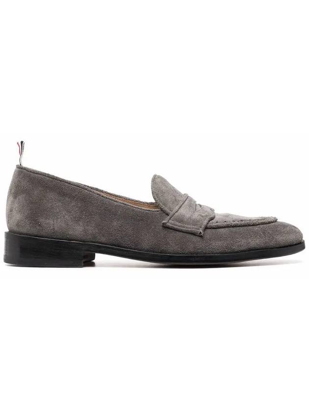 Men's Varsity Suede Loafers Grey - THOM BROWNE - BALAAN 3