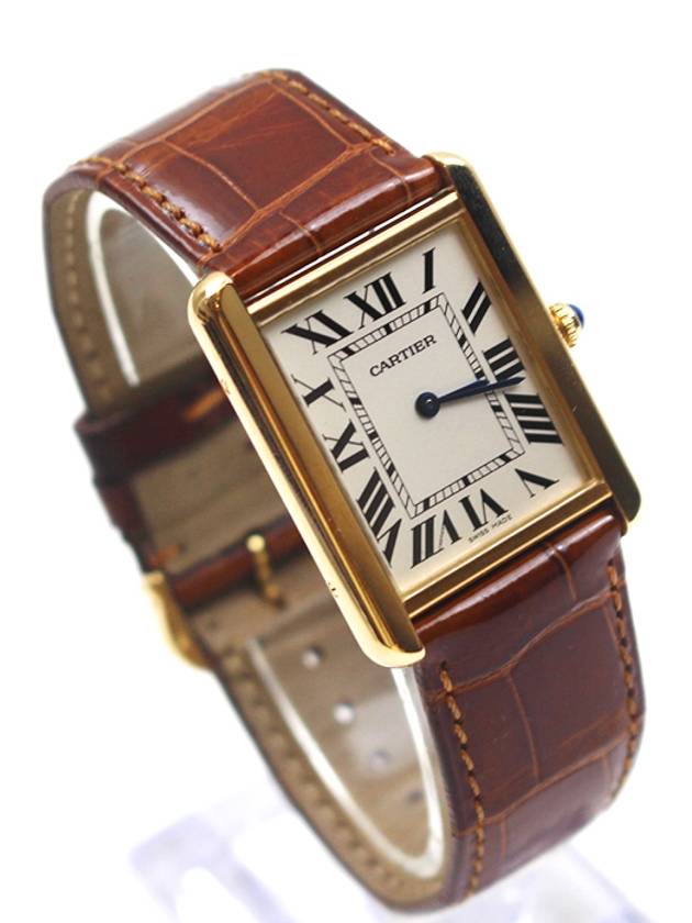 Tank Solo Watch Gold Plated Large Quartz 2742 W5200025 - CARTIER - BALAAN 3