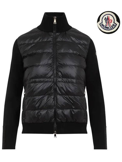 Padded Wool Zip-Up Cardigan Black - MONCLER - BALAAN 2