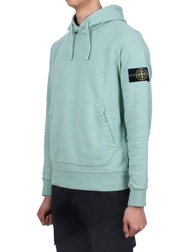 Logo Patch Drawstring Hoodie Green - STONE ISLAND - BALAAN 4