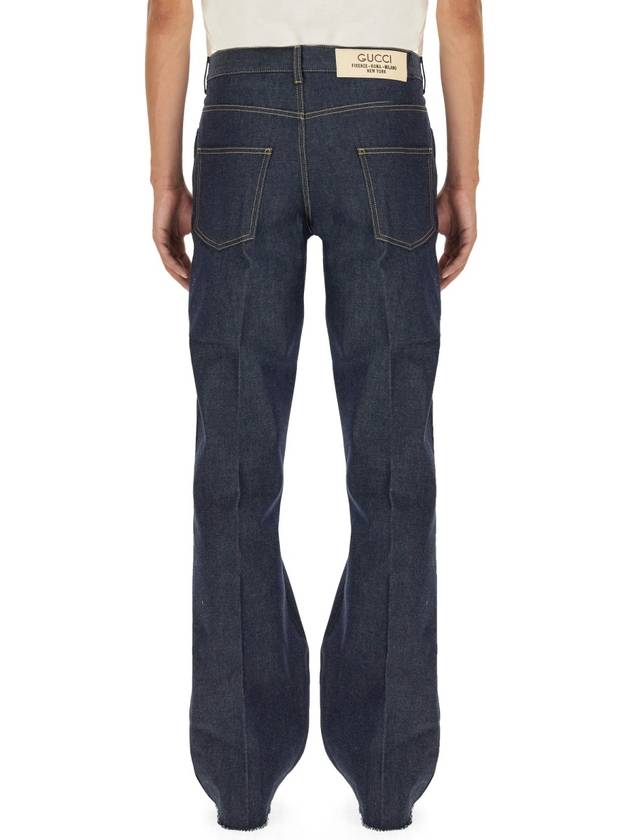 Mid Rise Straight Denim Jeans Blue - GUCCI - BALAAN 5