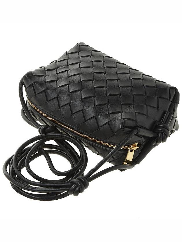 Intrecciato Loop Small Leather Cross Bag Black - BOTTEGA VENETA - BALAAN 5