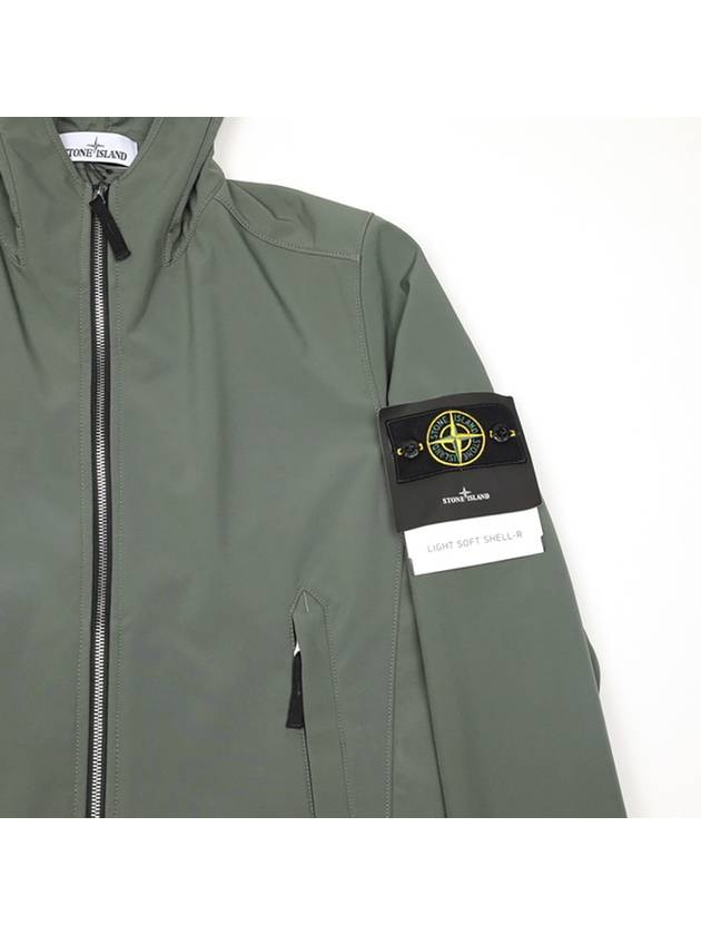 Men's Soft Shell Wappen Hooded Jacket Khaki - STONE ISLAND - BALAAN 7