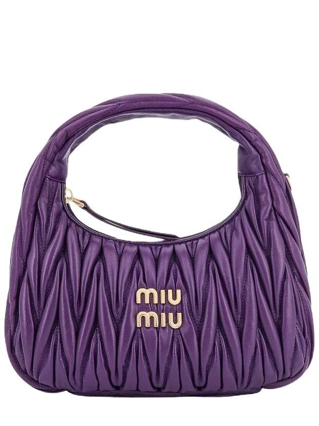 Wander Materasse Nappa Leather Hobo Shoulder Bag Purple - MIU MIU - BALAAN 1