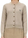 Bold Fox Head Patch Regular Cardigan Beige Melange - MAISON KITSUNE - BALAAN 2