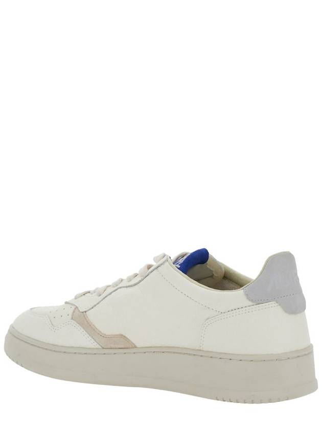 'Medalist' White Low Top Sneakers With Logo Patch On Tongue And Side In Leather Man - AUTRY - BALAAN 3