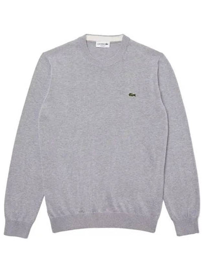 Embroidery Logo Crewneck Cotton Sweatshirt Grey - LACOSTE - BALAAN 2