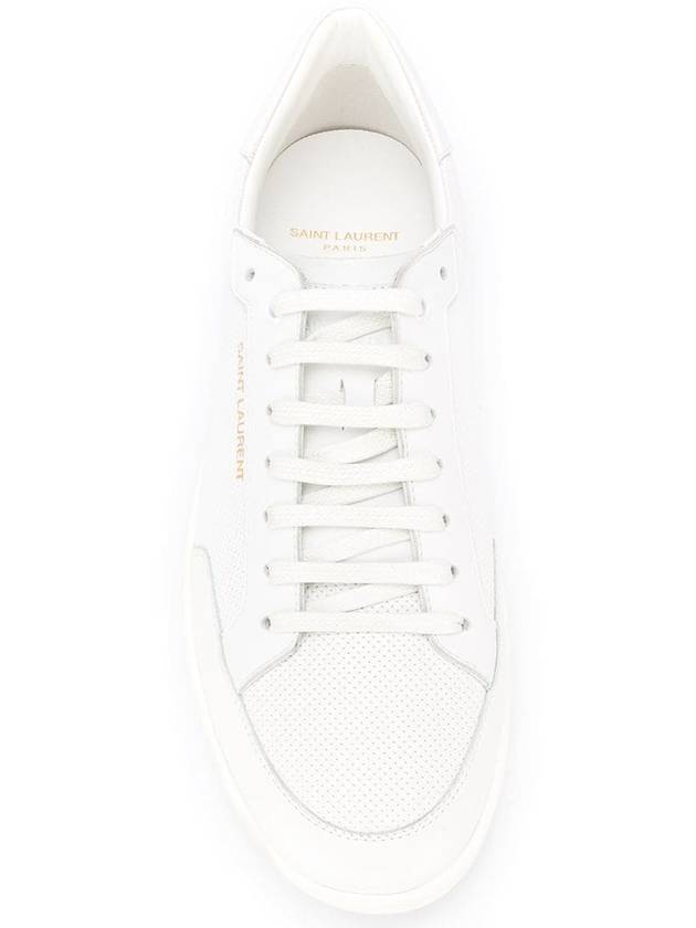 Court Classic Perforated Leather Low Top Sneakers White - SAINT LAURENT - BALAAN 5