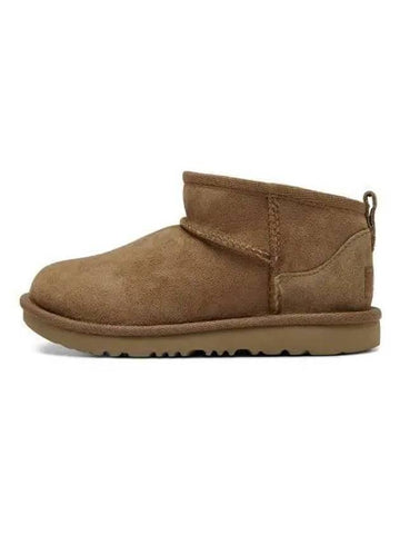 KIDS Suede Leather Mini Boots Chestnut Classic Ultra 1130750KCHE - UGG - BALAAN 1