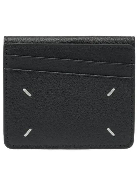 Stitched Card Holder Black Wallet - MAISON MARGIELA - BALAAN 1