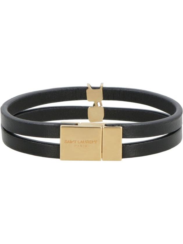 Cassandre Double Strand Bracelet Black - SAINT LAURENT - BALAAN 4