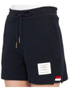 Women's Pique Stripe Rib Gusset Shorts Navy - THOM BROWNE - BALAAN 9