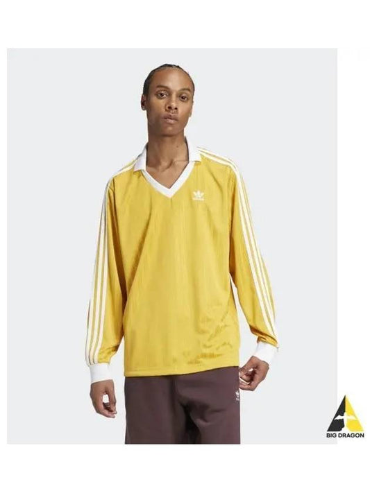 adidas Pique Football Long Sleeve Tee Yellow IZ2447 - ADIDAS - BALAAN 1