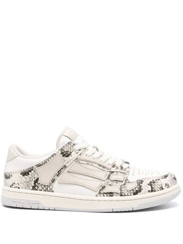 'Skull' Grey Low Top Sneakers With Skull Patch In Snake Printed Leather Man - AMIRI - BALAAN 1