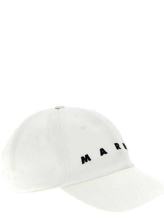 Embroidered Logo Ball Cap White - MARNI - BALAAN 5