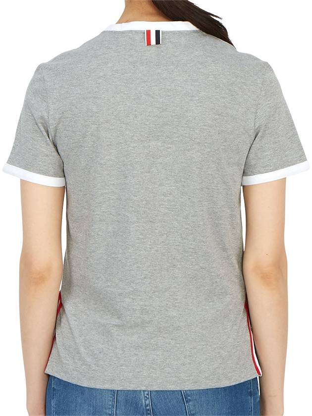 Asymmetric Hem Short Sleeve T-Shirt Grey - THOM BROWNE - BALAAN 5