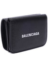 Logo Tri-Fold Leather Half Wallet Black - BALENCIAGA - BALAAN 4