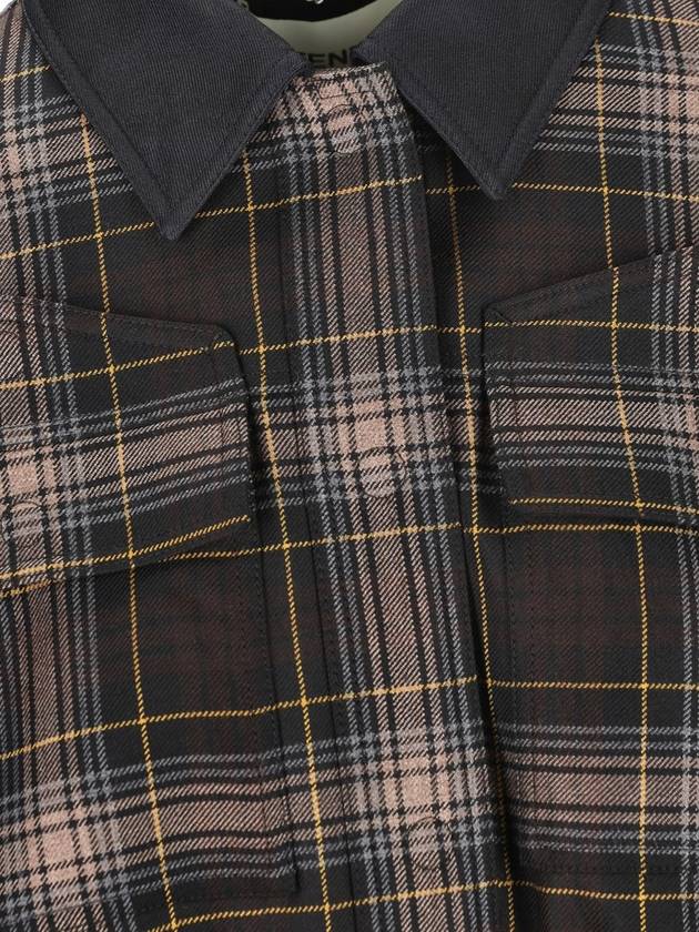 Tartan Wool Bomber Jacket Brown - FENDI - BALAAN 4