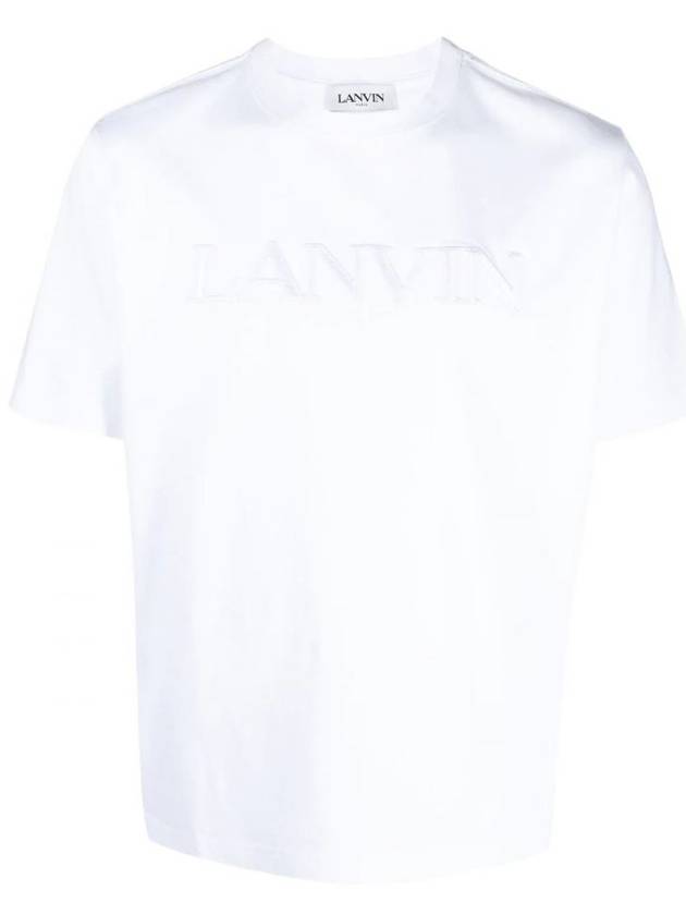 Embroidered Logo Short Sleeve T-shirt White - LANVIN - BALAAN 2