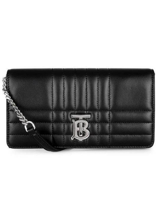 Women's Detachable Strap Quilted Leather Lola Cross Bag Black Palladium - BURBERRY - BALAAN 1
