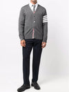 Men's Sustainable Classic Diagonal Wool Cardigan Medium Grey - THOM BROWNE - BALAAN 3