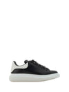 Oversized Leather Tab Low Top Sneakers Black - ALEXANDER MCQUEEN - BALAAN 2