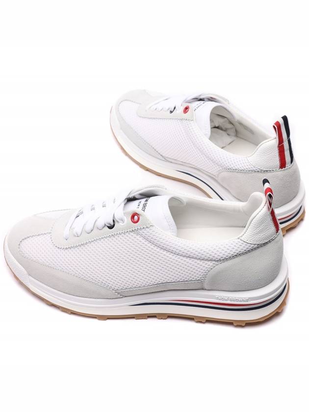 Fine Kid Suede Tech Runner White - THOM BROWNE - BALAAN 7