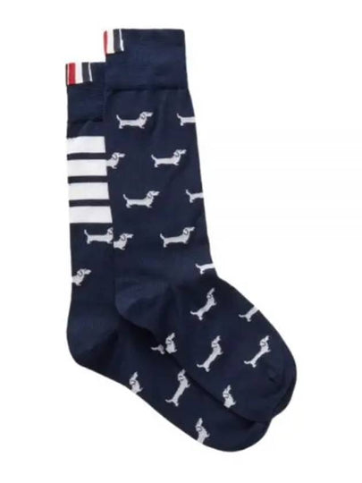 Hector Half Drop Mid Calf Socks Navy - THOM BROWNE - BALAAN 2